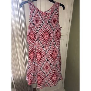 Geometric Print A-Line Dress